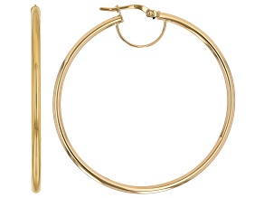 18k Yellow Gold 1 3/4" Hoop Earrings