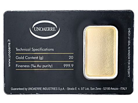 24k Yellow Gold 20g Ingot In Blister Pack AU2229 JTV