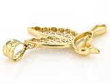 10k Yellow Gold & Rhodium Over 10k Yellow Gold Hummingbird Pendant