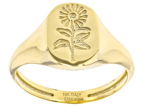 10k Yellow Gold Sunflower Signet Ring