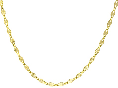 14k Yellow Gold 2.5mm Sunburst Mirror Link 20 Inch Chain