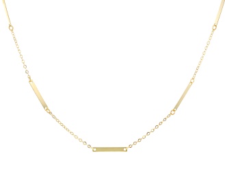 10k Yellow Gold Bar Station 18 Inch Necklace