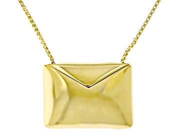 Picture of 14k Yellow Gold Envelope Message 18 Inch Necklace