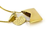 14k Yellow Gold Envelope Message 18 Inch Necklace