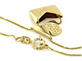 14k Yellow Gold Envelope Message 18 Inch Necklace