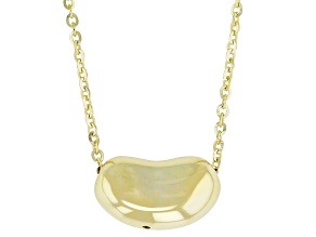10k Yellow Gold Bean Shaped Pendant 20 Inch Necklace
