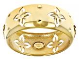 14k Yellow Gold 7.7mm Clover Band Ring