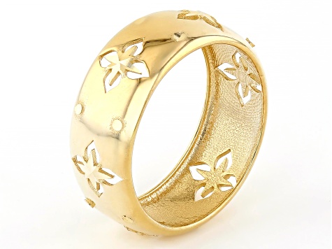 14k Yellow Gold 7.7mm Clover Band Ring