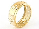 14k Yellow Gold 7.7mm Clover Band Ring