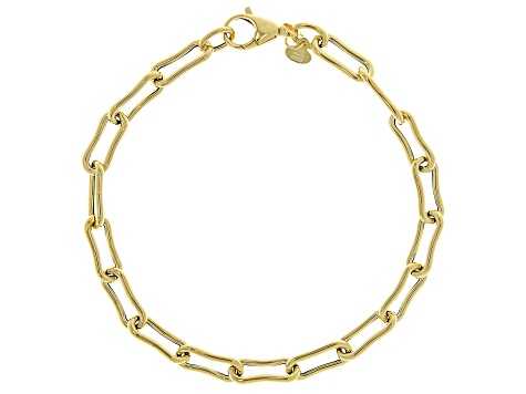 10k Yellow Gold Concave Paperclip Link Bracelet