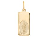 14k Yellow Gold Holy Mary Tag Pendant