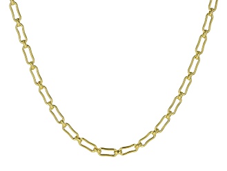 10k Yellow Gold Concave Paperclip Link 18 Inch Chain