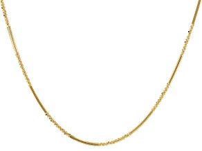 10k Yellow Gold 1.24mm Solid Criss-Cross Station 18 Inch Chain
