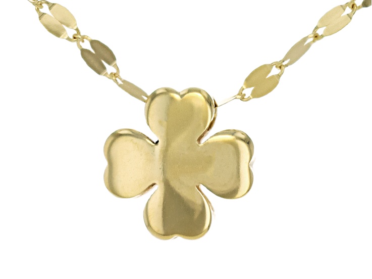10k Yellow Gold Clover 18 Inch Necklace - AU2338 | JTV