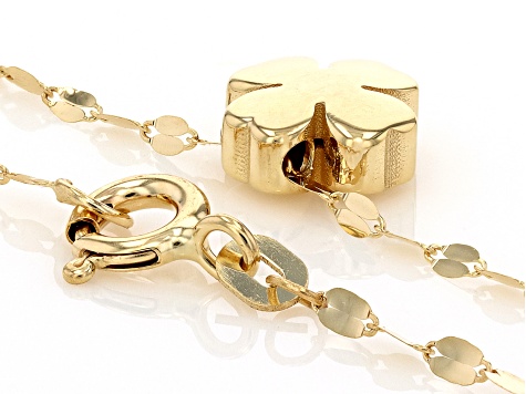 10k Yellow Gold Clover 18 Inch Necklace - AU2338 | JTV