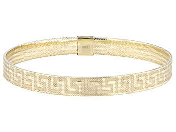 Picture of 10k Yellow Gold 6.5mm Mesh Greek Key Stretch Bracelet