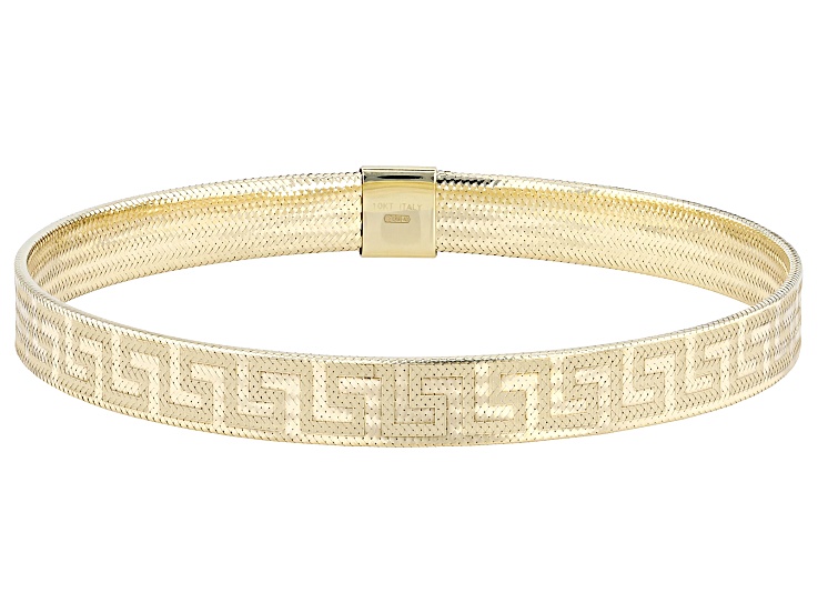 10k Yellow Gold 6.5mm Mesh Stretch Bracelet - AU2355 | JTV.com