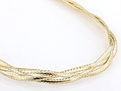 10k Yellow Gold 6mm Braided Mesh Omega 18 Inch Chain - AU2357 | JTV