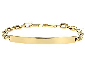 14k Yellow Gold Paperclip Link Id Bracelet