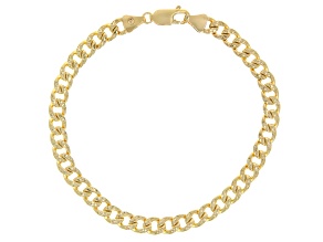 10k Yellow Gold Textured Cuban Link Bracelet
