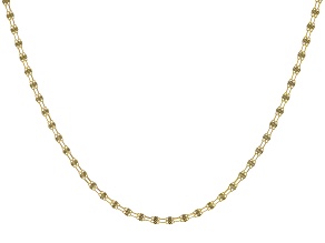 10k Yellow Gold 3.3mm  Diamond-Cut Double Alternating Mirror Link 20 Inch Chain