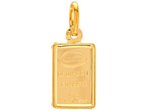 24k Yellow Gold 2g Ingot Pendant With 10k Yellow Gold Frame