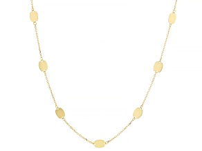 10k Yellow Gold Oval Link Station Necklace