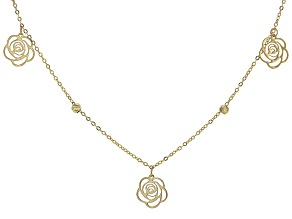 Splendido Oro™ 14k Yellow Gold Flower Station Necklace