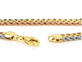 Splendido Oro™ 14k White, Yellow and Rose Gold 3-Strand Rope Necklace