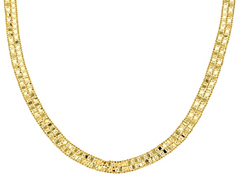 14k Yellow Gold 2-Strand Valentino Beaded Frame Necklace