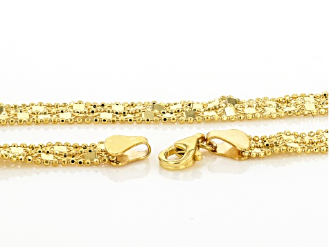 14k Yellow Gold 2-Strand Valentino Beaded Frame Necklace