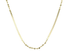 10k Yellow Gold 1mm Serpentina Flat and Twisted Necklace