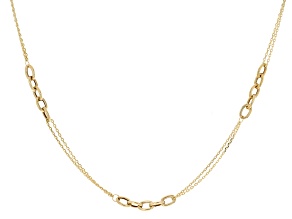 10k Yellow Gold 5-Oval Link Station 18" Necklace