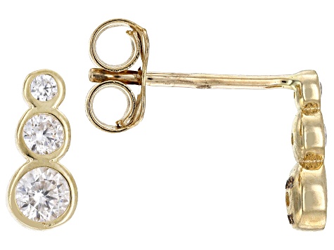 14k Yellow Gold Cubic Zirconia Graduated Stud Earrings 0.25ctw