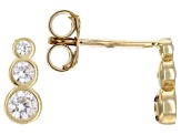 14k Yellow Gold Cubic Zirconia Graduated Stud Earrings 0.25ctw