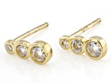14k Yellow Gold Cubic Zirconia Graduated Stud Earrings 0.25ctw