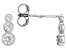 14k White Gold Cubic Zirconia Graduated Stud Earrings 0.25ctw
