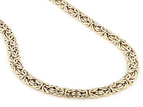 10k Yellow Gold 6mm Byzantine Link Necklace - AU2542