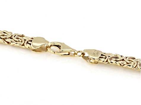 10k Yellow Gold 6mm Byzantine Link Necklace - AU2542