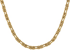 10k Yellow Gold 6mm Textured Byzantine Link Necklace