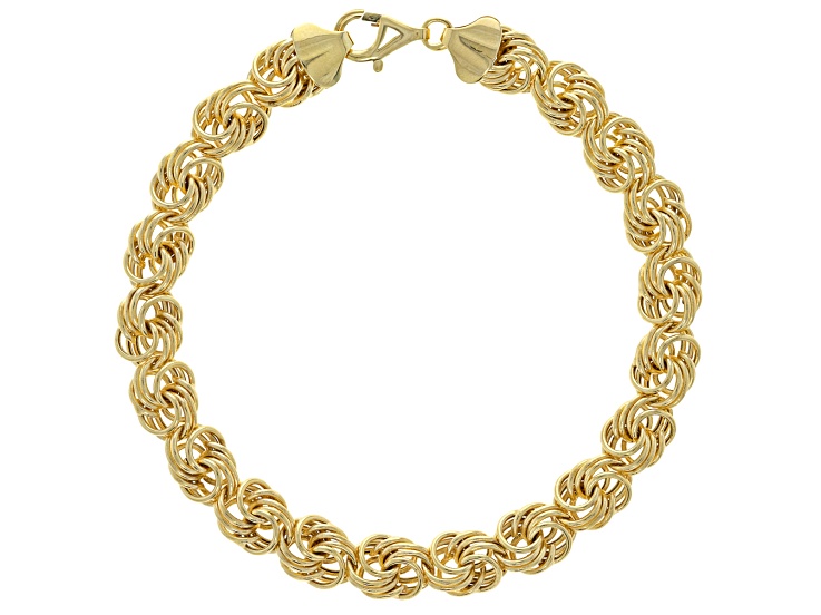 10k Yellow Gold 8mm Rosetta Link Bracelet - AU2546 | JTV