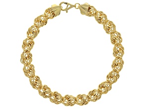 10k Yellow Gold 8mm Rosetta Link Bracelet