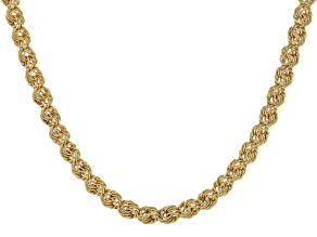 10k Yellow Gold 8.5mm Rosetta Link Necklace