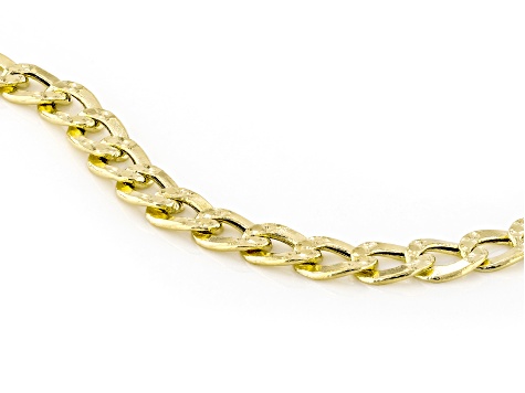 10k Yellow Gold 4.3mm Pave Curb Chain