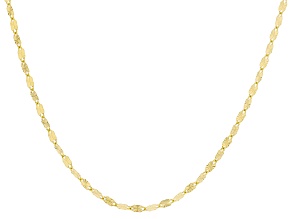 10k Yellow Gold 2mm Mirror Link Sunburst Necklace