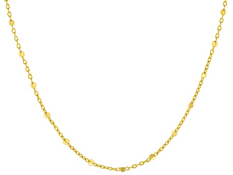 10k Yellow Gold 1.5mm Square Bead Necklace