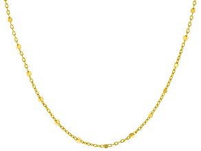 10k Yellow Gold 1.5mm Square Bead Necklace