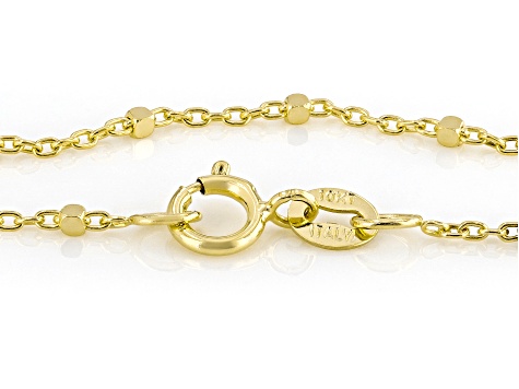10k Yellow Gold 1.5mm Square Bead Necklace