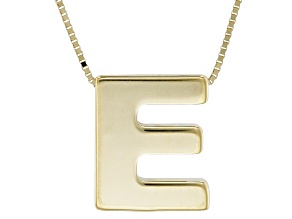10k Yellow Gold Block Letter "E" Initial Necklace