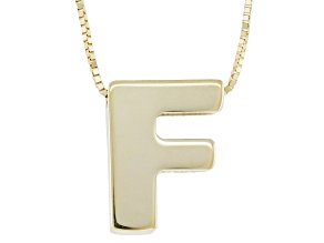 10k Yellow Gold Block Letter "F" Initial Necklace